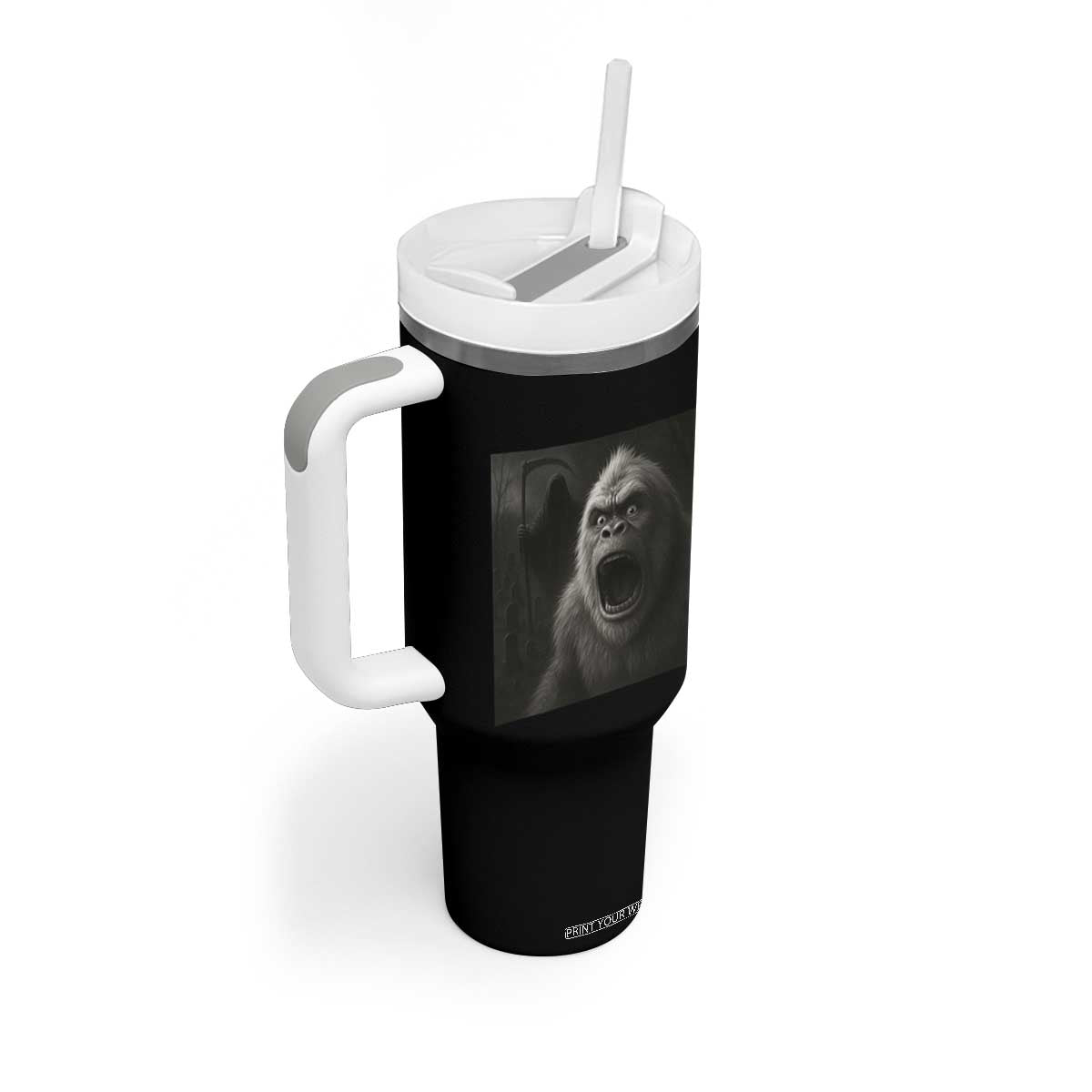 Funny Bigfoot Sasquatch Halloween The Grim Reaper Tumbler With Handle TS11 Print Your Wear
