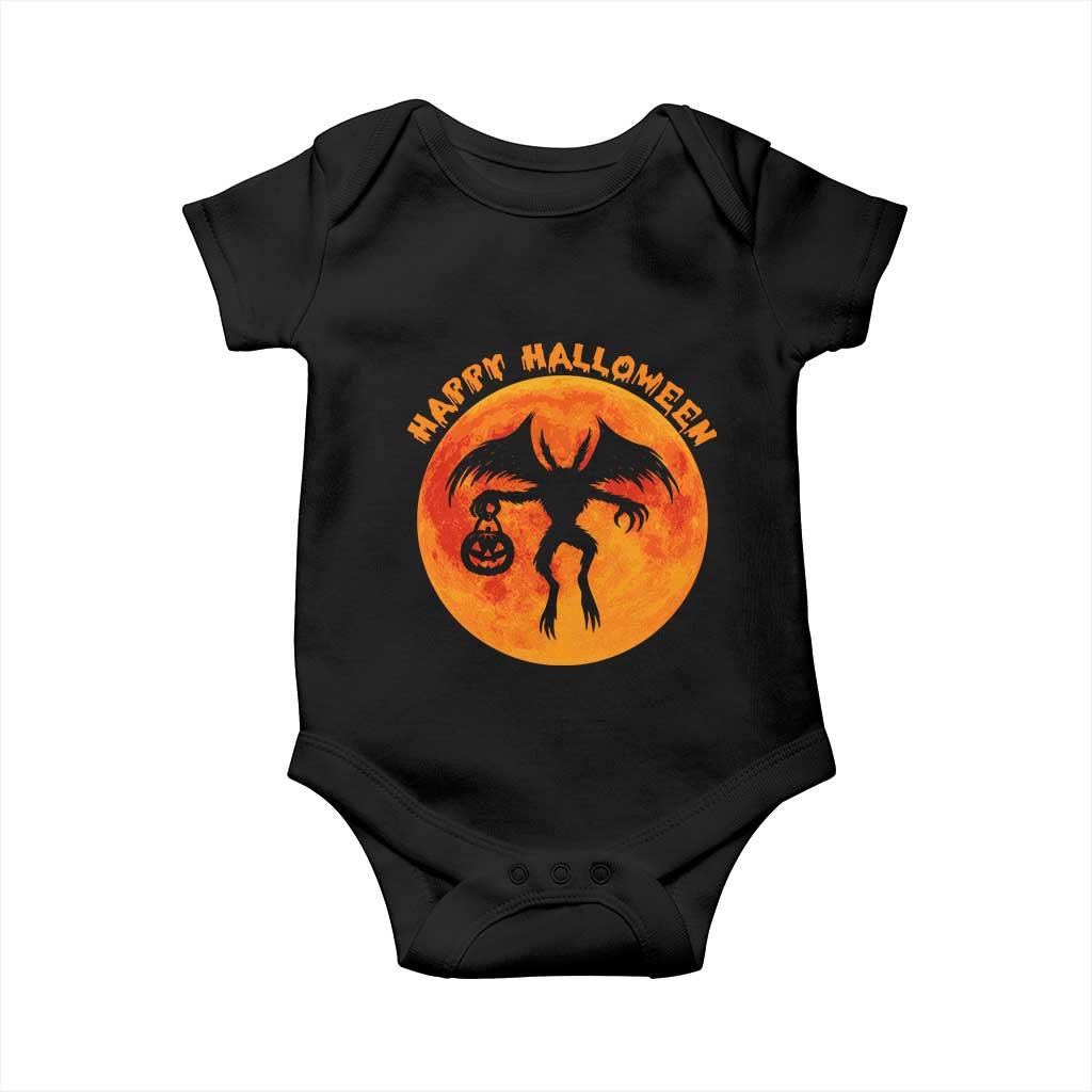 Funny Halloween Mothman Cryptid Creatures Baby Onesie TS11 Black Print Your Wear