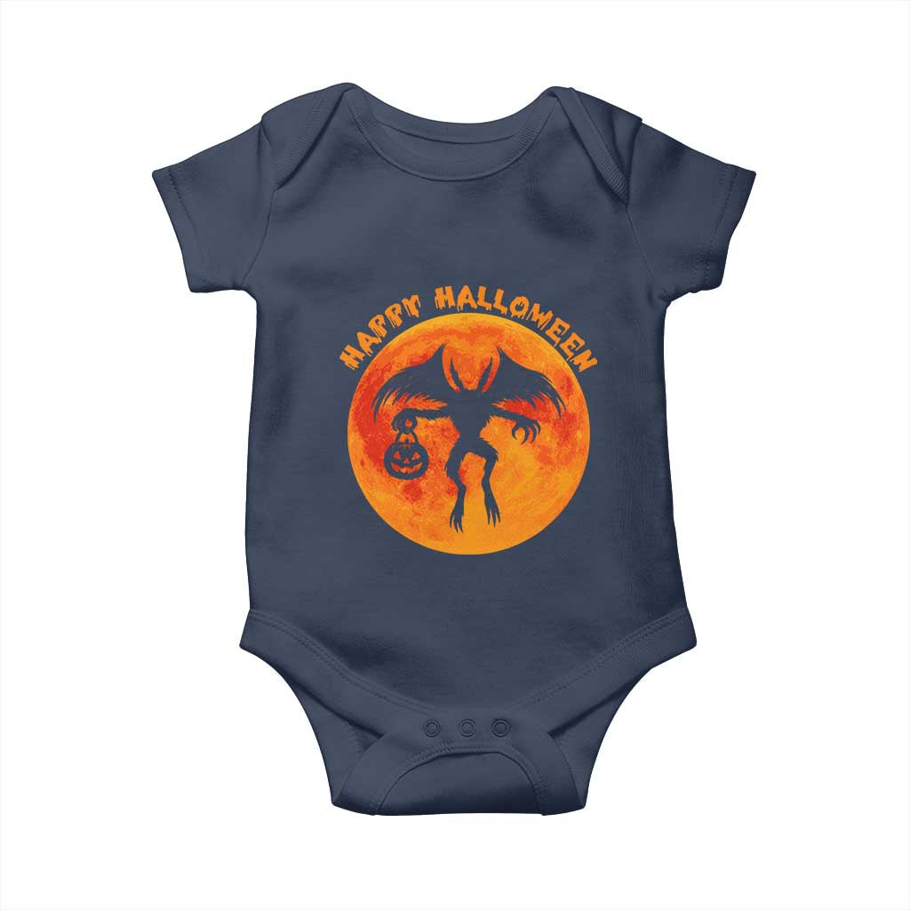 Funny Halloween Mothman Cryptid Creatures Baby Onesie TS11 Navy Print Your Wear