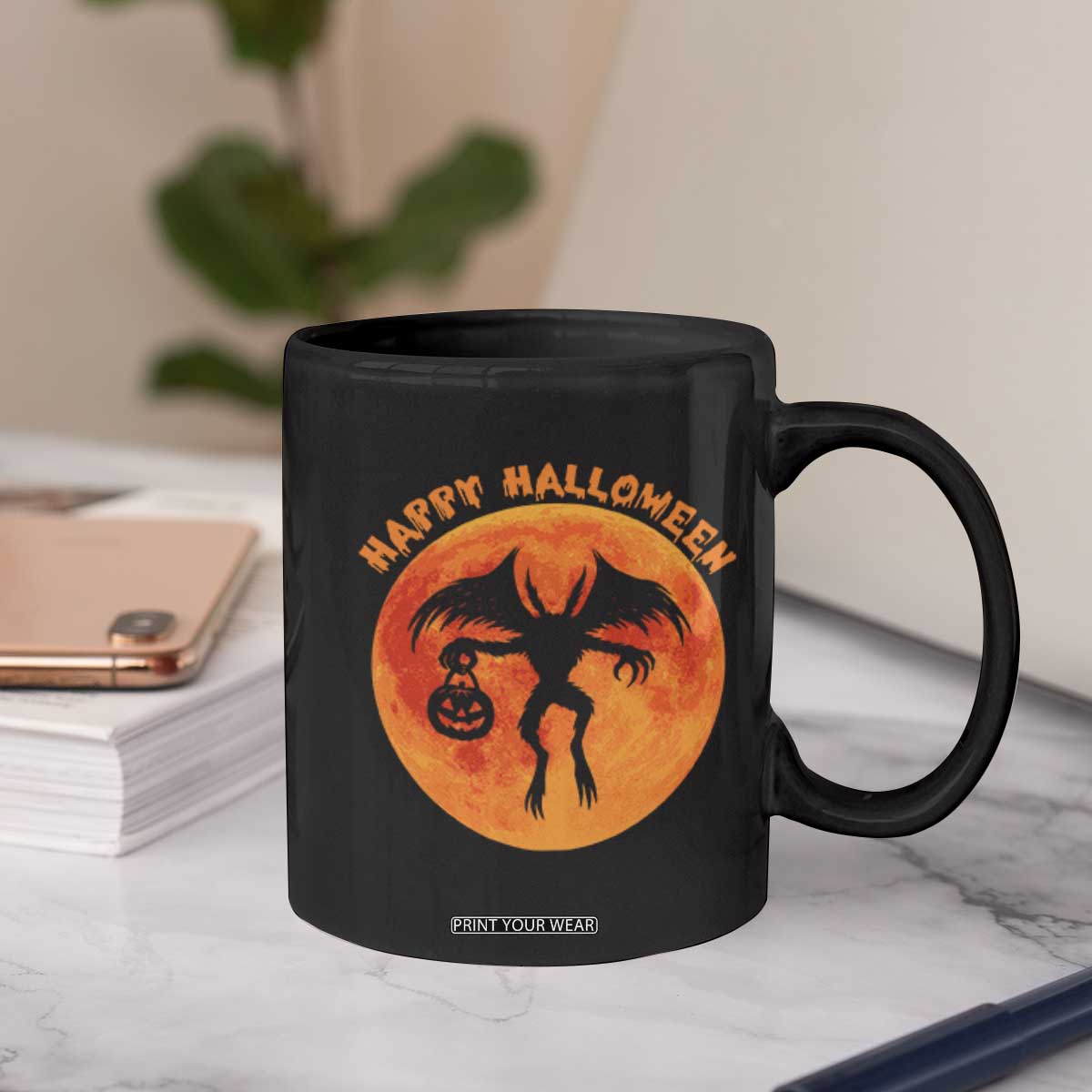Funny Halloween Mothman Cryptid Creatures Coffee Mug TS11 Print Your Wear