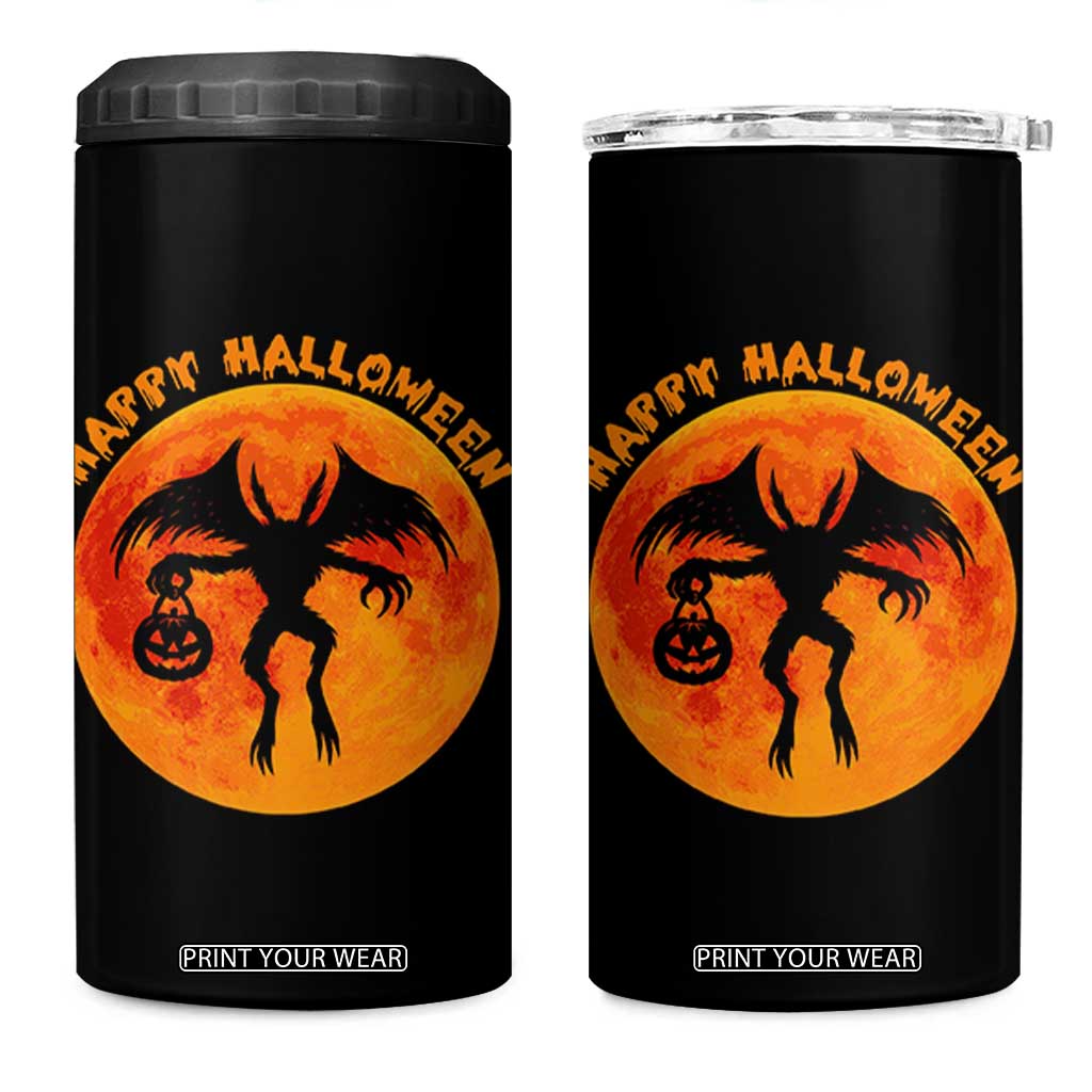 Funny Halloween Mothman Cryptid Creatures 4 in 1 Can Cooler Tumbler TS11 One Size: 16 oz Black Print Your Wear