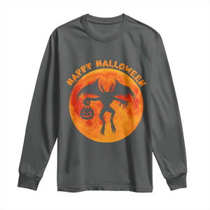 Funny Halloween Mothman Cryptid Creatures Long Sleeve Shirt TS11 Dark Heather Print Your Wear