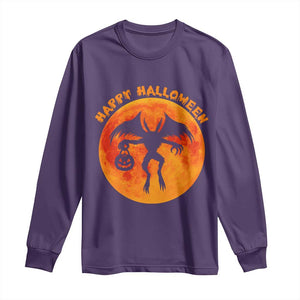 Funny Halloween Mothman Cryptid Creatures Long Sleeve Shirt TS11 Purple Print Your Wear