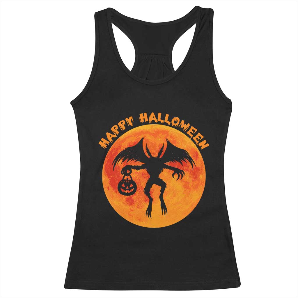 Funny Halloween Mothman Cryptid Creatures Racerback Tank Top TS11 Black Print Your Wear