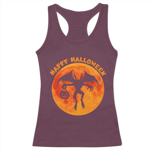 Funny Halloween Mothman Cryptid Creatures Racerback Tank Top TS11 Maroon Print Your Wear