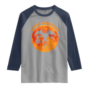 Funny Halloween Mothman Cryptid Creatures Raglan Shirt TS11 Sport Gray Navy Print Your Wear