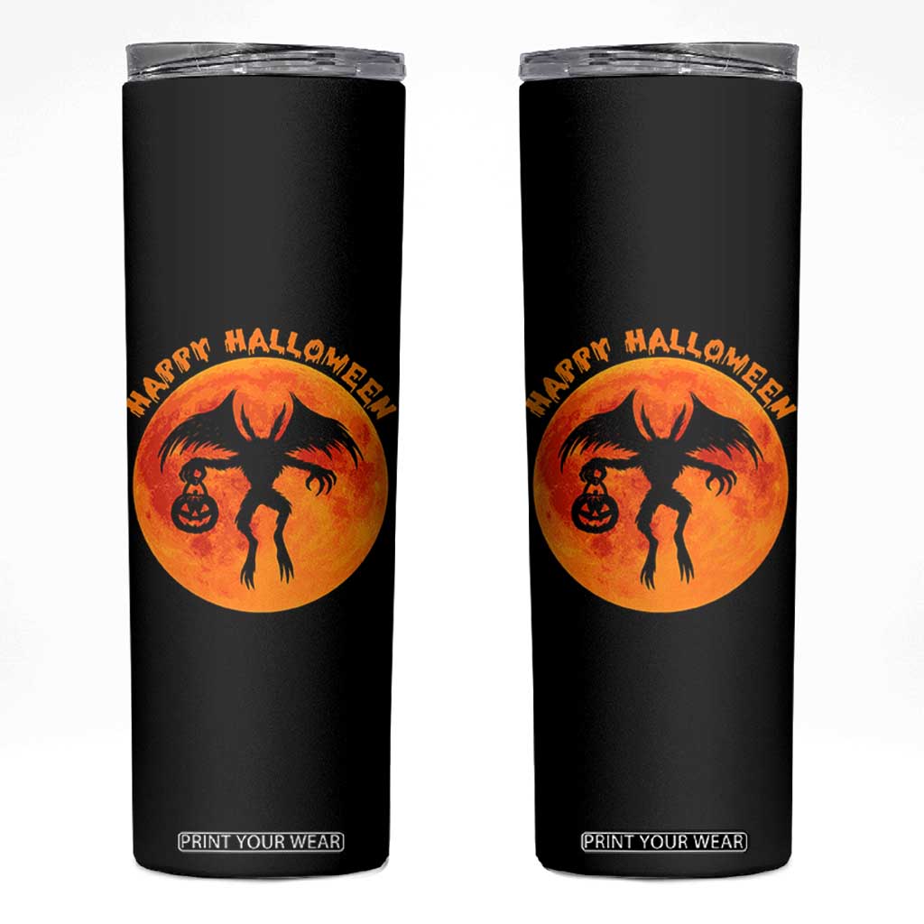Funny Halloween Mothman Cryptid Creatures Skinny Tumbler TS11 Black Print Your Wear