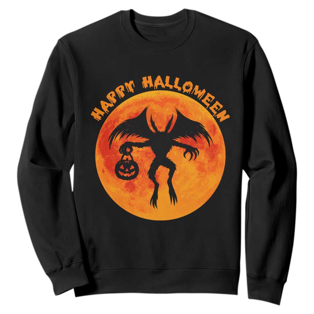 Funny Halloween Mothman Cryptid Creatures Sweatshirt TS11 Black Print Your Wear