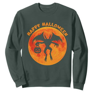Funny Halloween Mothman Cryptid Creatures Sweatshirt TS11 Dark Forest Green Print Your Wear