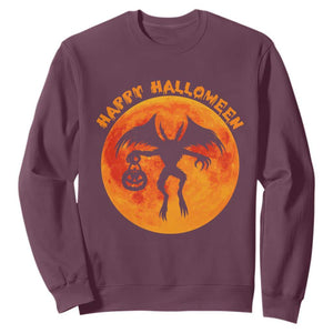 Funny Halloween Mothman Cryptid Creatures Sweatshirt TS11 Maroon Print Your Wear