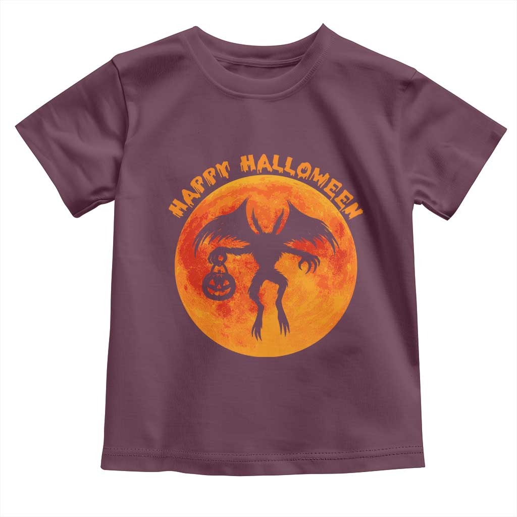 Funny Halloween Mothman Cryptid Creatures Toddler T Shirt TS11 Maroon Print Your Wear