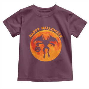 Funny Halloween Mothman Cryptid Creatures Toddler T Shirt TS11 Maroon Print Your Wear