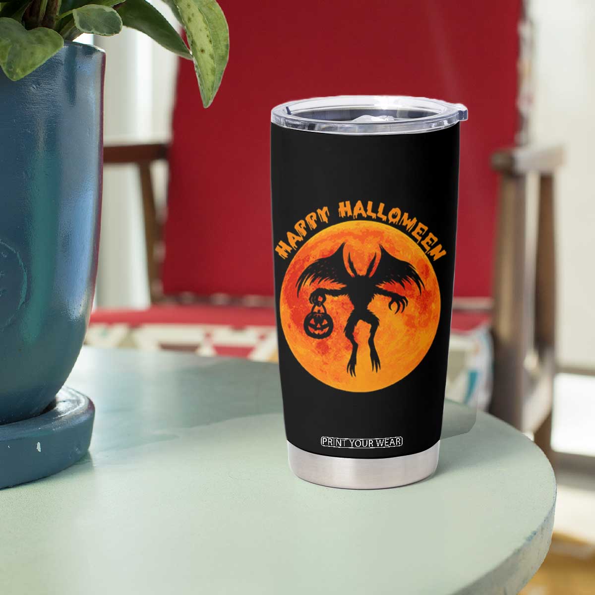 Funny Halloween Mothman Cryptid Creatures Tumbler Cup TS11 Print Your Wear