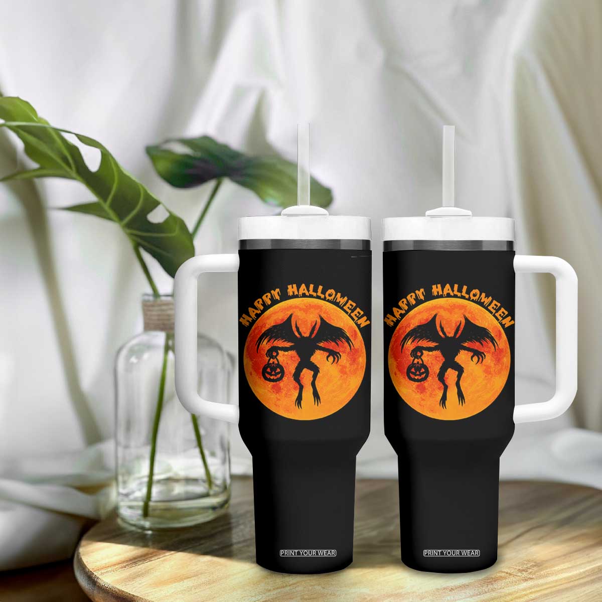 Funny Halloween Mothman Cryptid Creatures Tumbler With Handle TS11 Print Your Wear