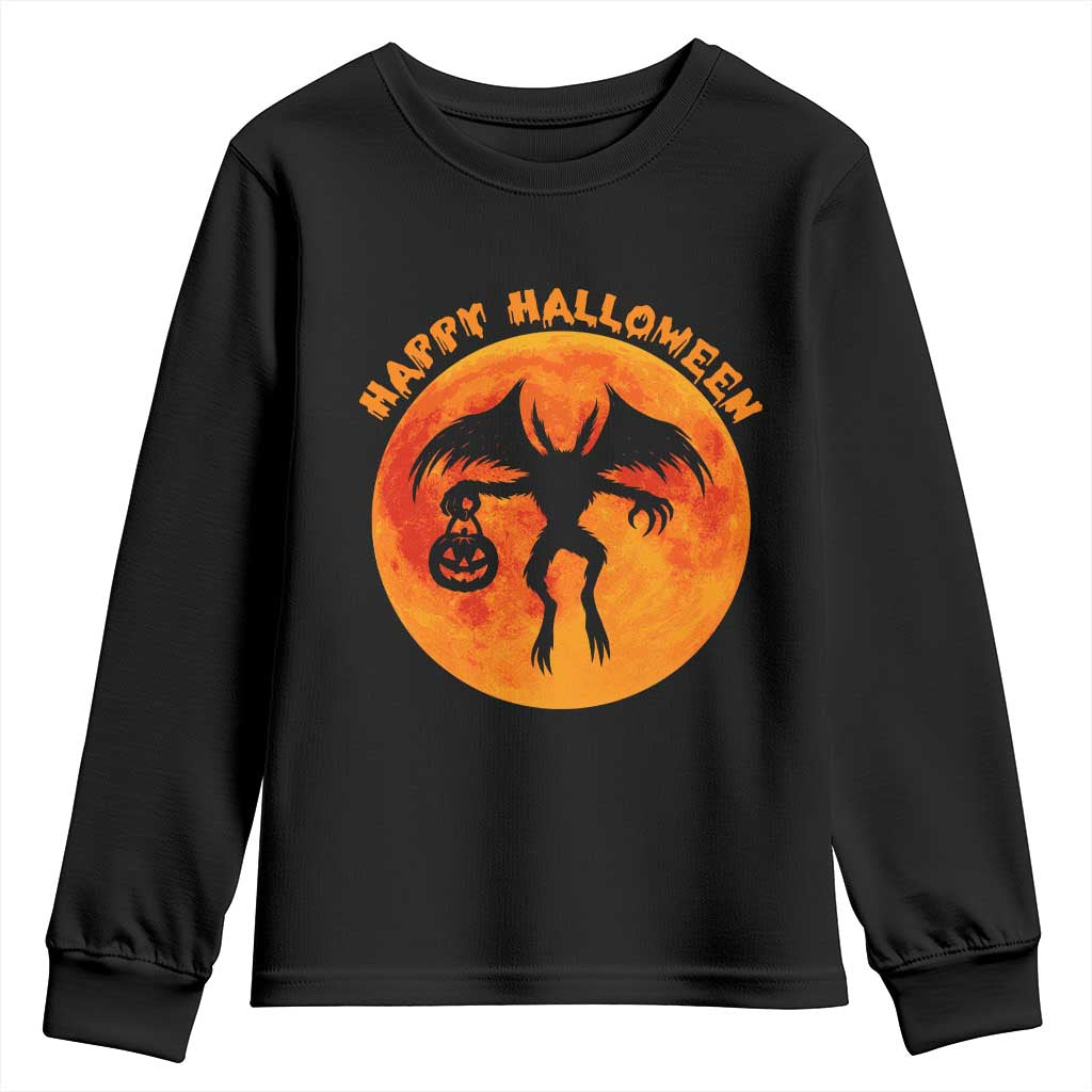 Funny Halloween Mothman Cryptid Creatures Youth Sweatshirt TS11 Black Print Your Wear