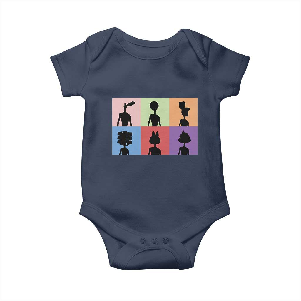 Funny Siren Head Baby Onesie Supernatural Cryptid Horror Monster TS11 Navy Print Your Wear