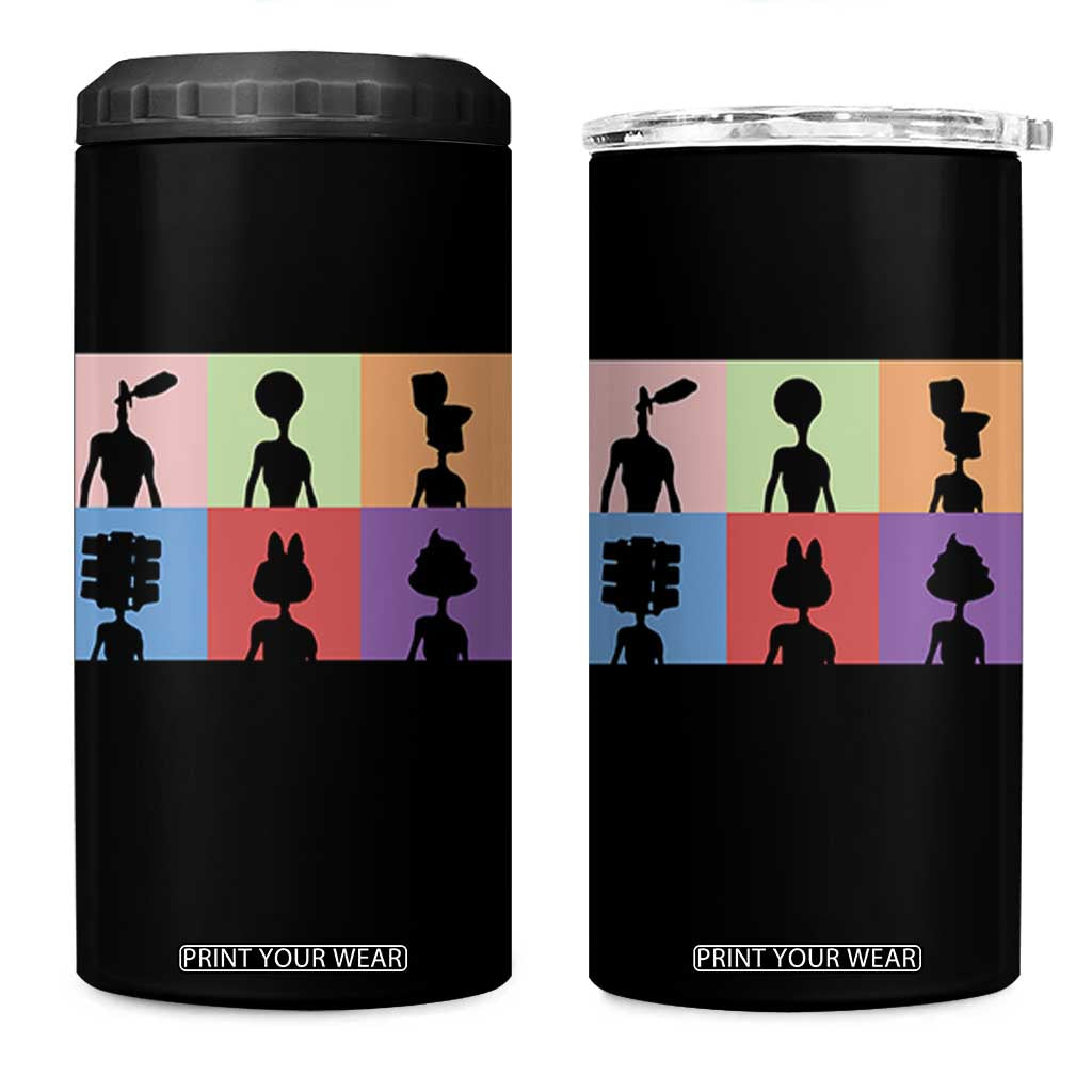 Funny Siren Head 4 in 1 Can Cooler Tumbler Supernatural Cryptid Horror Monster TS11 One Size: 16 oz Black Print Your Wear