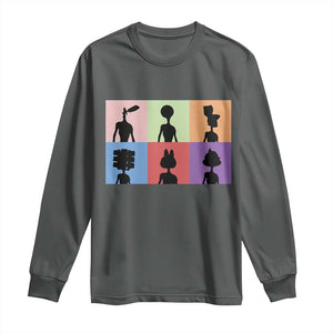 Funny Siren Head Long Sleeve Shirt Supernatural Cryptid Horror Monster TS11 Dark Heather Print Your Wear