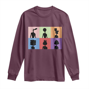 Funny Siren Head Long Sleeve Shirt Supernatural Cryptid Horror Monster TS11 Maroon Print Your Wear