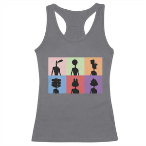 Funny Siren Head Racerback Tank Top Supernatural Cryptid Horror Monster TS11 Charcoal Print Your Wear