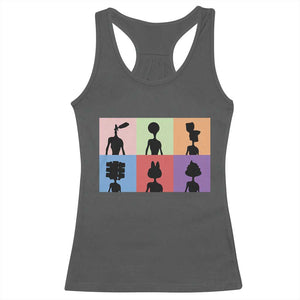 Funny Siren Head Racerback Tank Top Supernatural Cryptid Horror Monster TS11 Dark Heather Print Your Wear