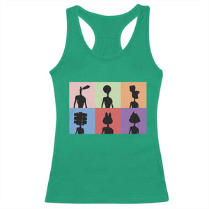 Funny Siren Head Racerback Tank Top Supernatural Cryptid Horror Monster TS11 Irish Green Print Your Wear