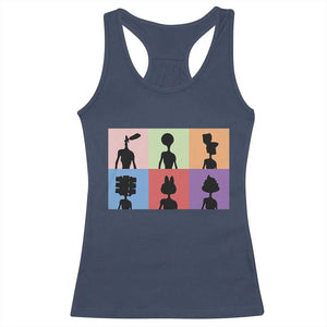 Funny Siren Head Racerback Tank Top Supernatural Cryptid Horror Monster TS11 Navy Print Your Wear