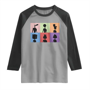 Funny Siren Head Raglan Shirt Supernatural Cryptid Horror Monster TS11 Sport Gray Black Print Your Wear