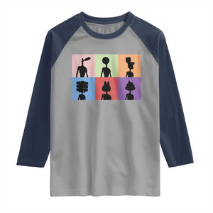 Funny Siren Head Raglan Shirt Supernatural Cryptid Horror Monster TS11 Sport Gray Navy Print Your Wear