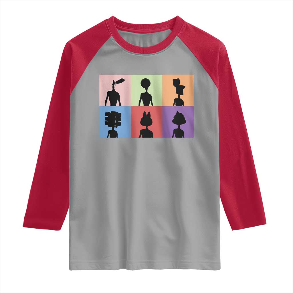 Funny Siren Head Raglan Shirt Supernatural Cryptid Horror Monster TS11 Sport Gray Red Print Your Wear