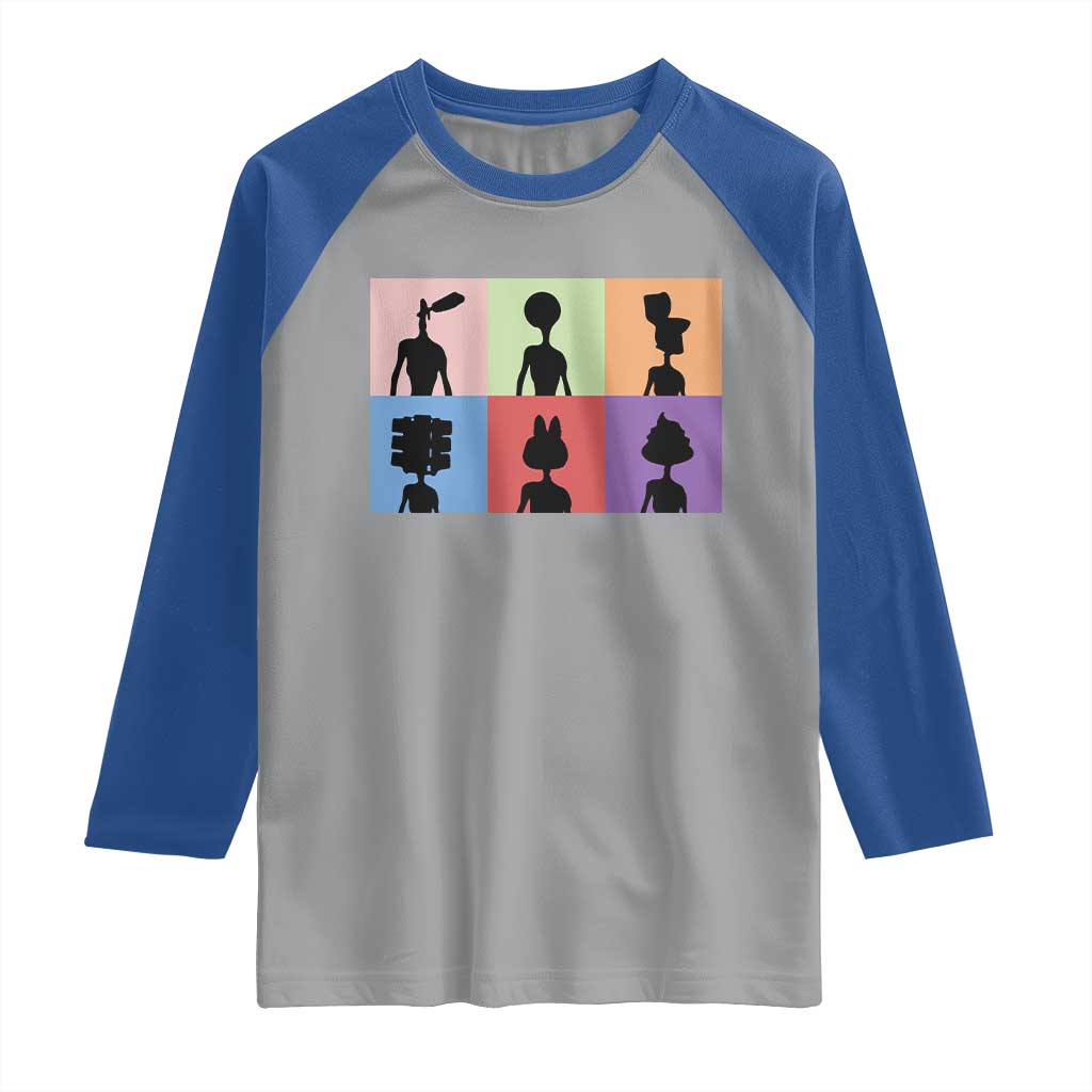 Funny Siren Head Raglan Shirt Supernatural Cryptid Horror Monster TS11 Sport Gray Royal Print Your Wear