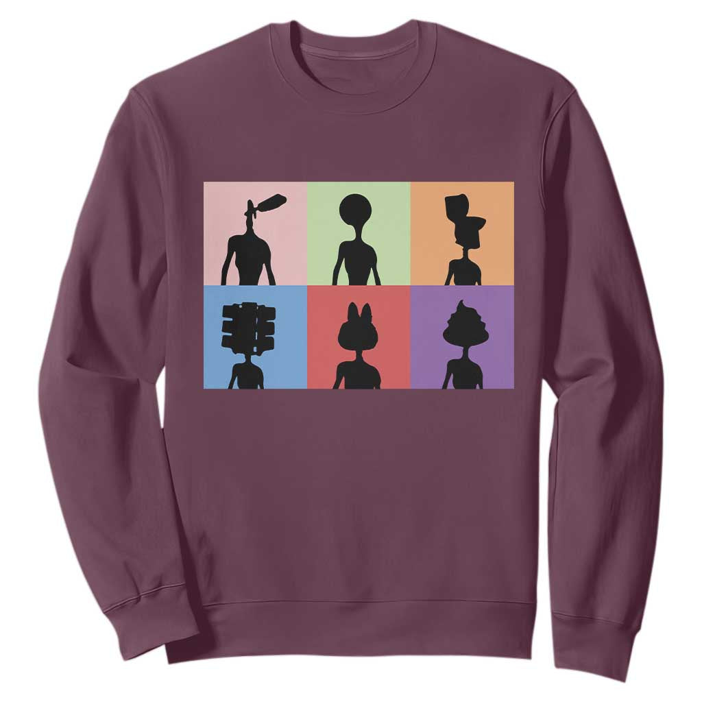 Funny Siren Head Sweatshirt Supernatural Cryptid Horror Monster TS11 Maroon Print Your Wear