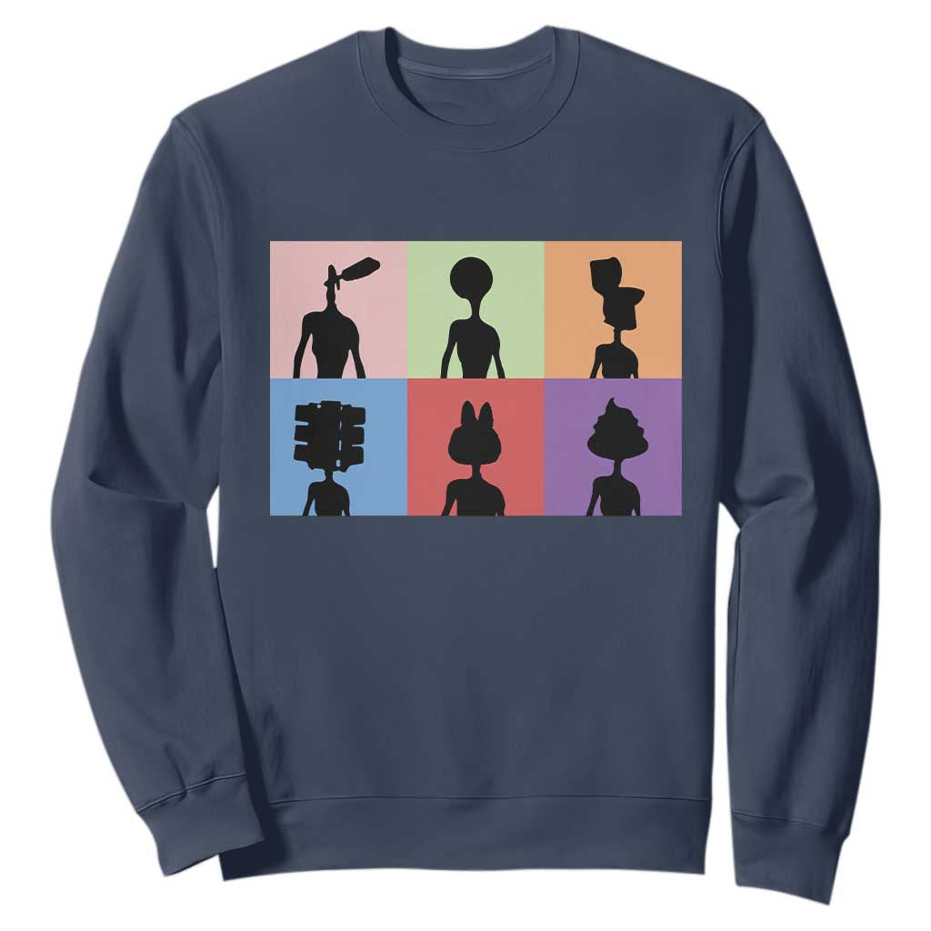 Funny Siren Head Sweatshirt Supernatural Cryptid Horror Monster TS11 Navy Print Your Wear