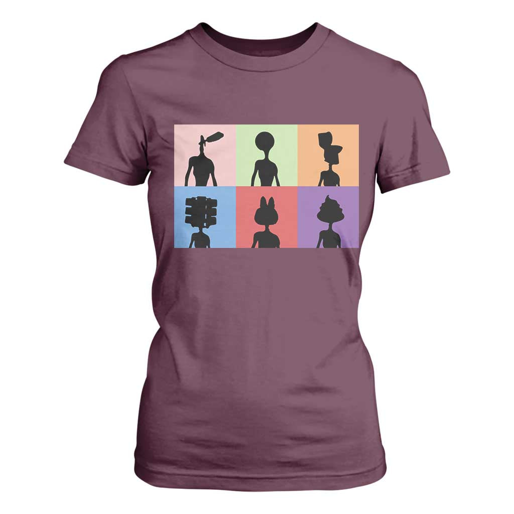 Funny Siren Head T Shirt For Women Supernatural Cryptid Horror Monster TS11 Maroon Print Your Wear