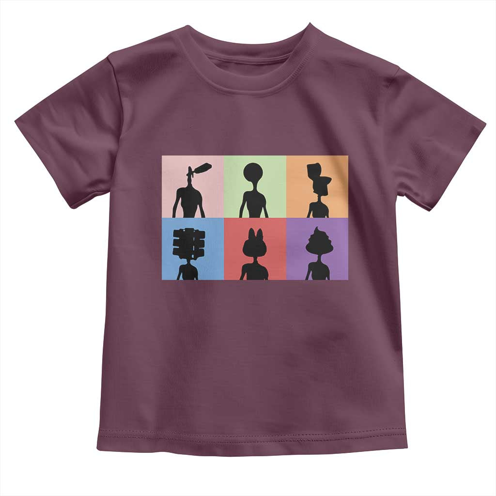 Funny Siren Head Toddler T Shirt Supernatural Cryptid Horror Monster TS11 Maroon Print Your Wear