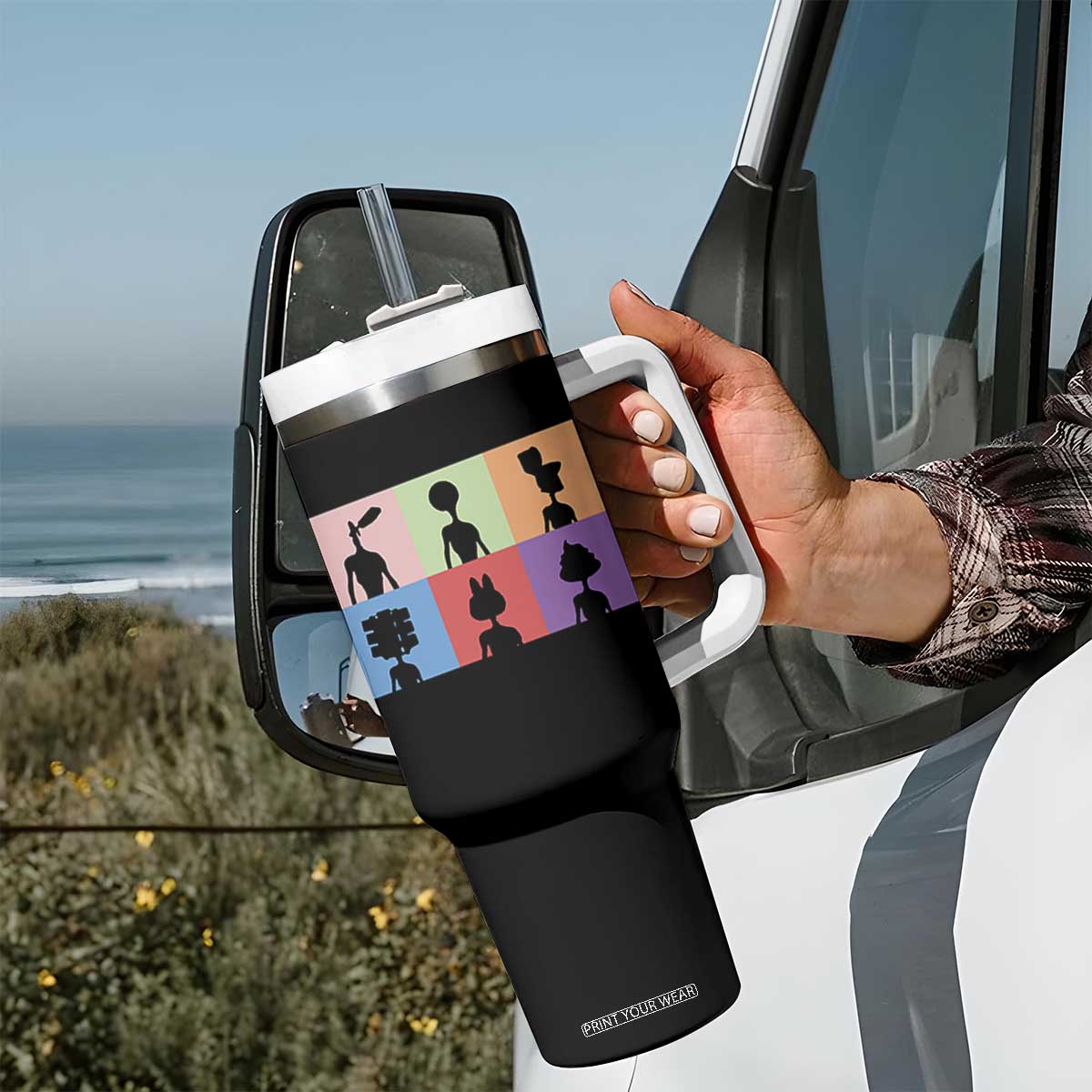 Funny Siren Head Tumbler With Handle Supernatural Cryptid Horror Monster TS11 Print Your Wear