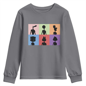 Funny Siren Head Youth Sweatshirt Supernatural Cryptid Horror Monster TS11 Charcoal Print Your Wear