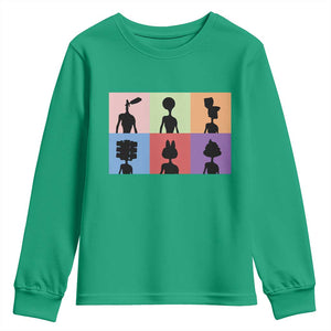 Funny Siren Head Youth Sweatshirt Supernatural Cryptid Horror Monster TS11 Irish Green Print Your Wear