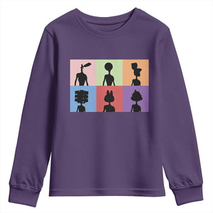 Funny Siren Head Youth Sweatshirt Supernatural Cryptid Horror Monster TS11 Purple Print Your Wear