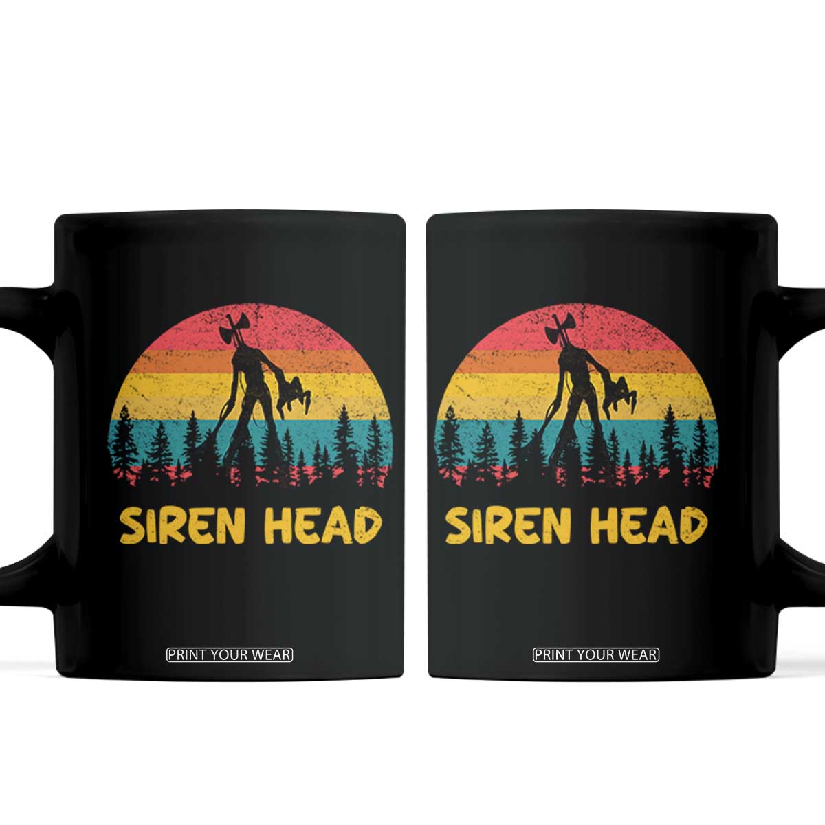 Siren Head Coffee Mug Retro Supernatural Cryptid Horror Monster TS11 Black Print Your Wear