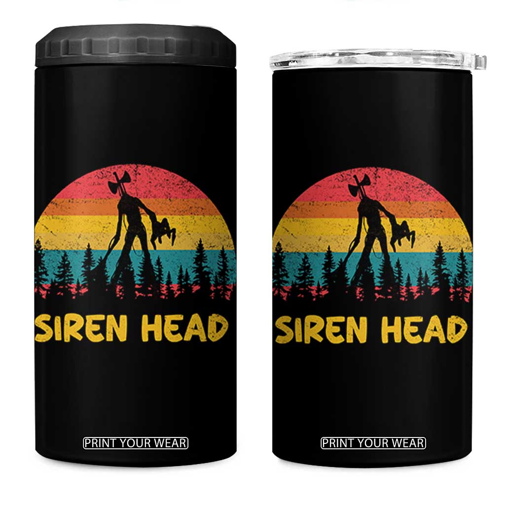 Siren Head 4 in 1 Can Cooler Tumbler Retro Supernatural Cryptid Horror Monster TS11 One Size: 16 oz Black Print Your Wear