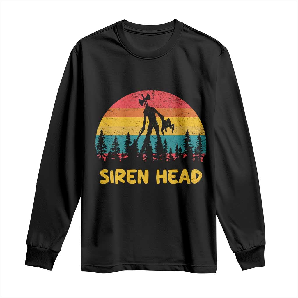 Siren Head Long Sleeve Shirt Retro Supernatural Cryptid Horror Monster TS11 Black Print Your Wear