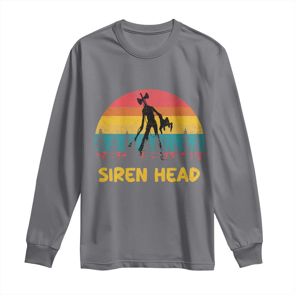 Siren Head Long Sleeve Shirt Retro Supernatural Cryptid Horror Monster TS11 Charcoal Print Your Wear