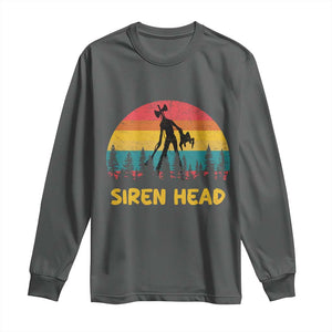 Siren Head Long Sleeve Shirt Retro Supernatural Cryptid Horror Monster TS11 Dark Heather Print Your Wear
