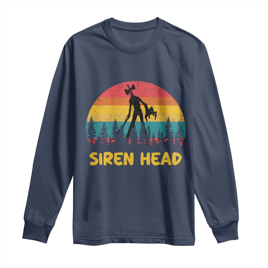 Siren Head Long Sleeve Shirt Retro Supernatural Cryptid Horror Monster TS11 Navy Print Your Wear