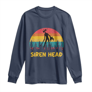 Siren Head Long Sleeve Shirt Retro Supernatural Cryptid Horror Monster TS11 Navy Print Your Wear