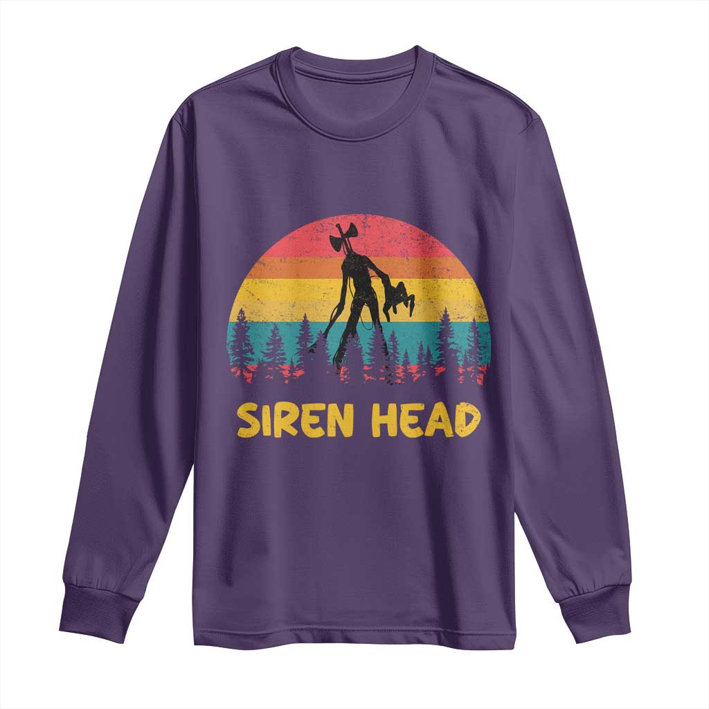 Siren Head Long Sleeve Shirt Retro Supernatural Cryptid Horror Monster TS11 Purple Print Your Wear