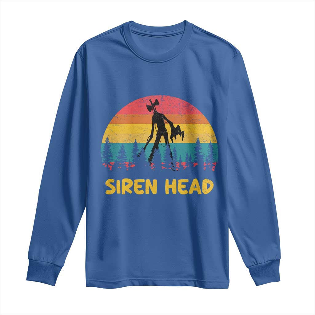 Siren Head Long Sleeve Shirt Retro Supernatural Cryptid Horror Monster TS11 Royal Blue Print Your Wear