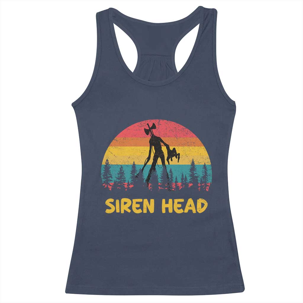 Siren Head Racerback Tank Top Retro Supernatural Cryptid Horror Monster TS11 Navy Print Your Wear