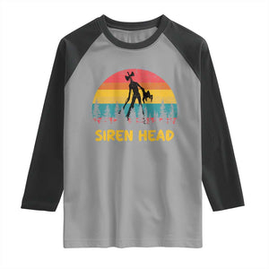 Siren Head Raglan Shirt Retro Supernatural Cryptid Horror Monster TS11 Sport Gray Black Print Your Wear